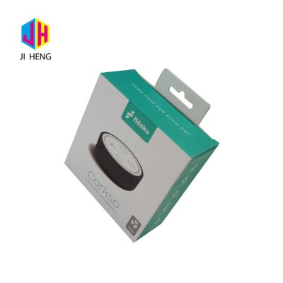 Hanging hole paper  retail cork packaging box for custom