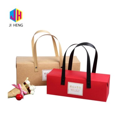 Special new design kraft cardboard socks packaging box with handle